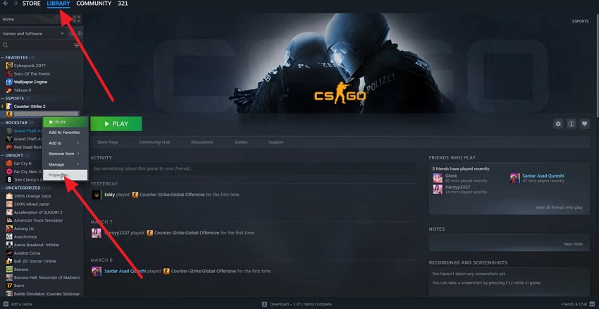 access game properties